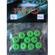 Вантаж вухатий для риболовлі, таблетка (ексцентрик) колір Silvereyes Green Apple, 10шт в уп., вага 7г